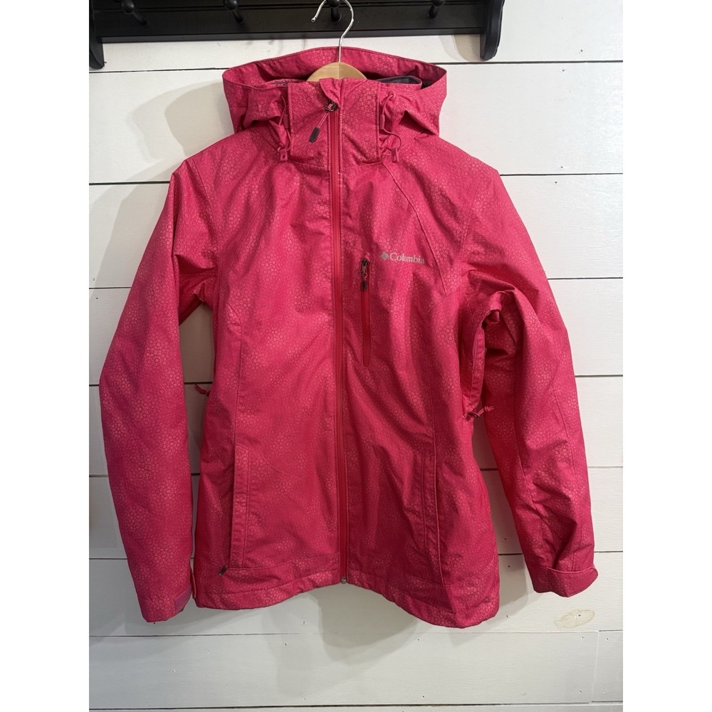 Columbia Women's Small Winter Ski Hooded Jacket Interchange Omni-Shield‎ Pink
